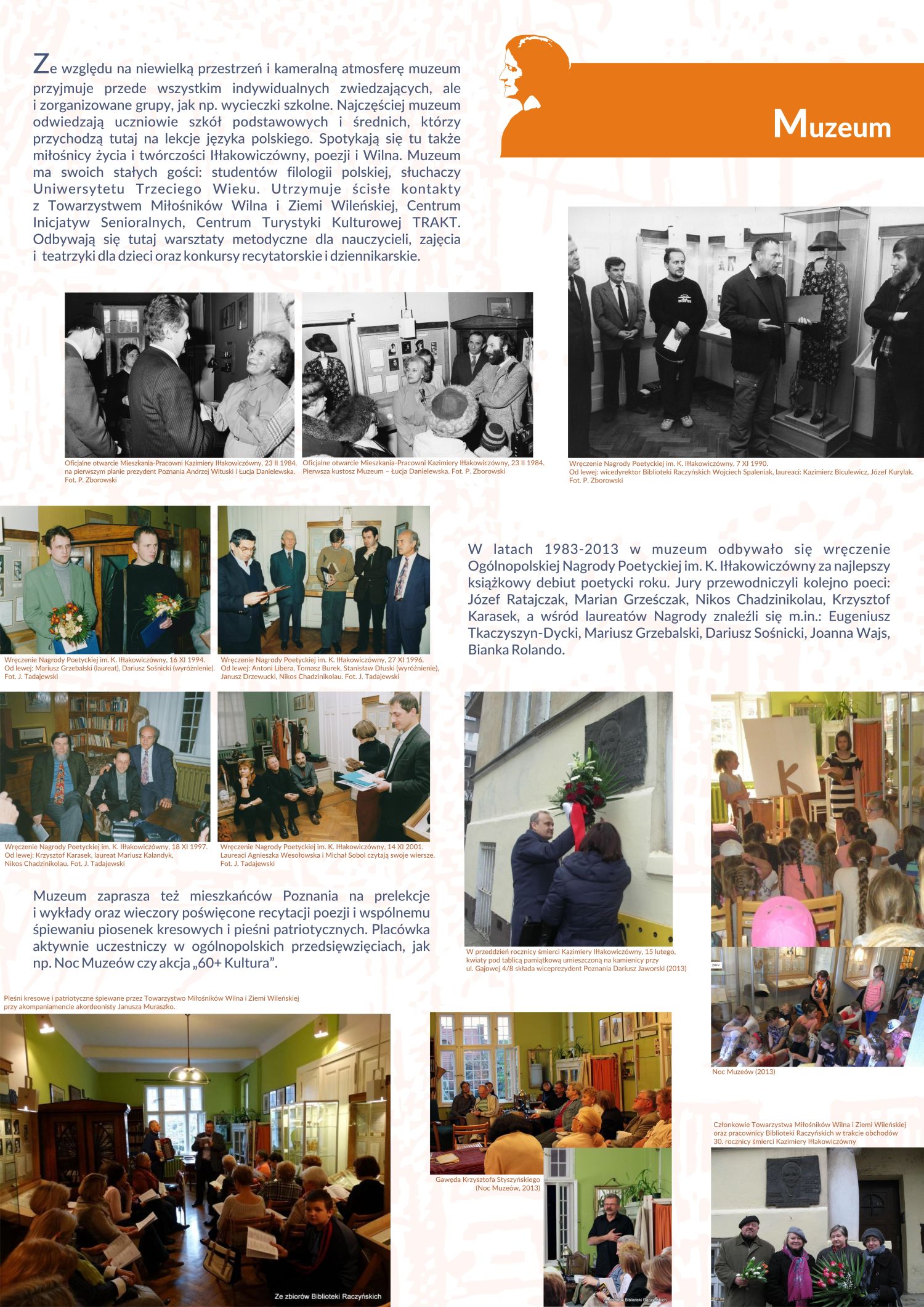 plansza o powsta�ym w mieszkaniu muzeum. zdj�cia z odbywaj�cych sie tutaj spotka�