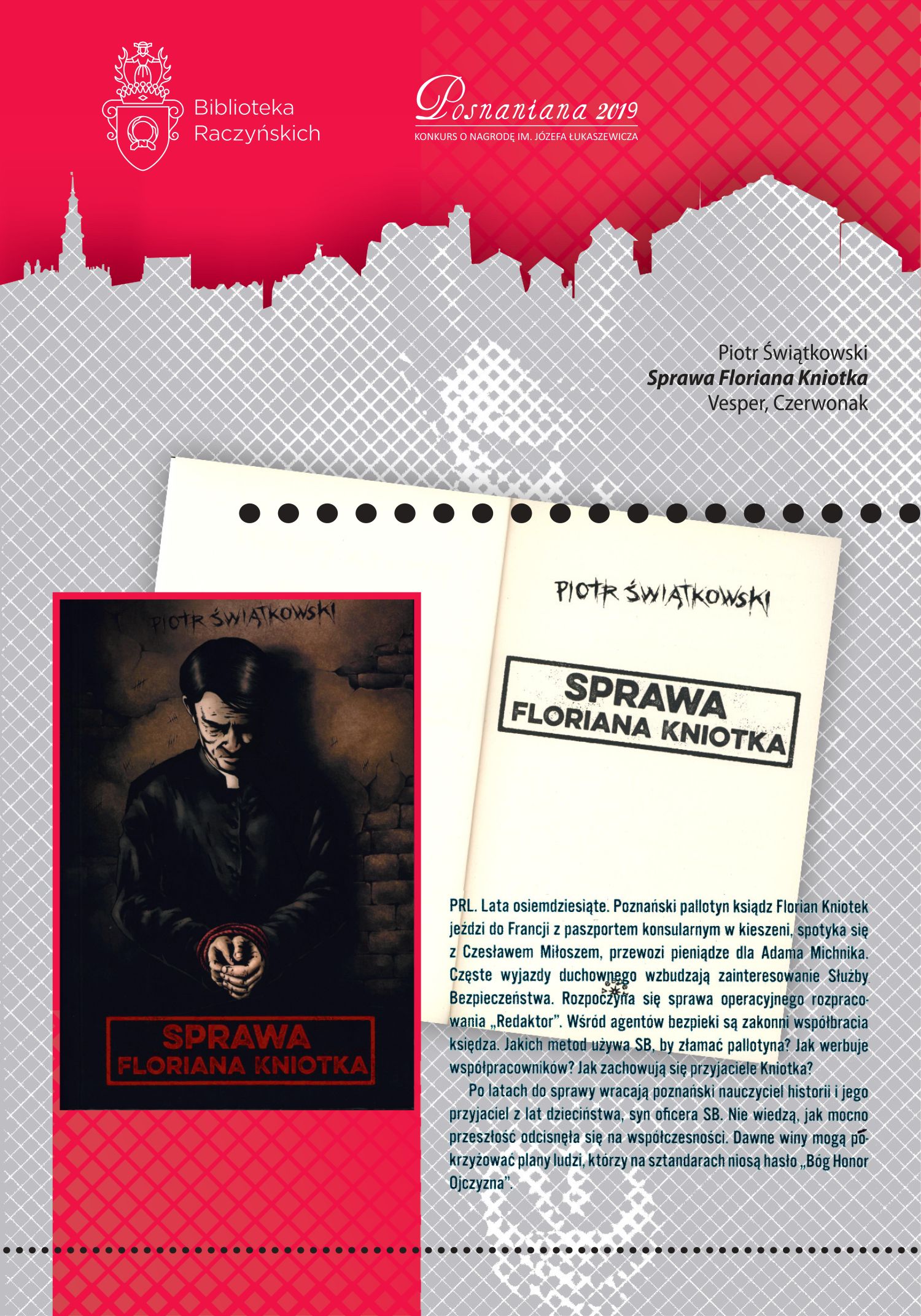 Ok�adka ksi��ki Piotra �wi�tkowskiego Sprawa Floriana Kniotka