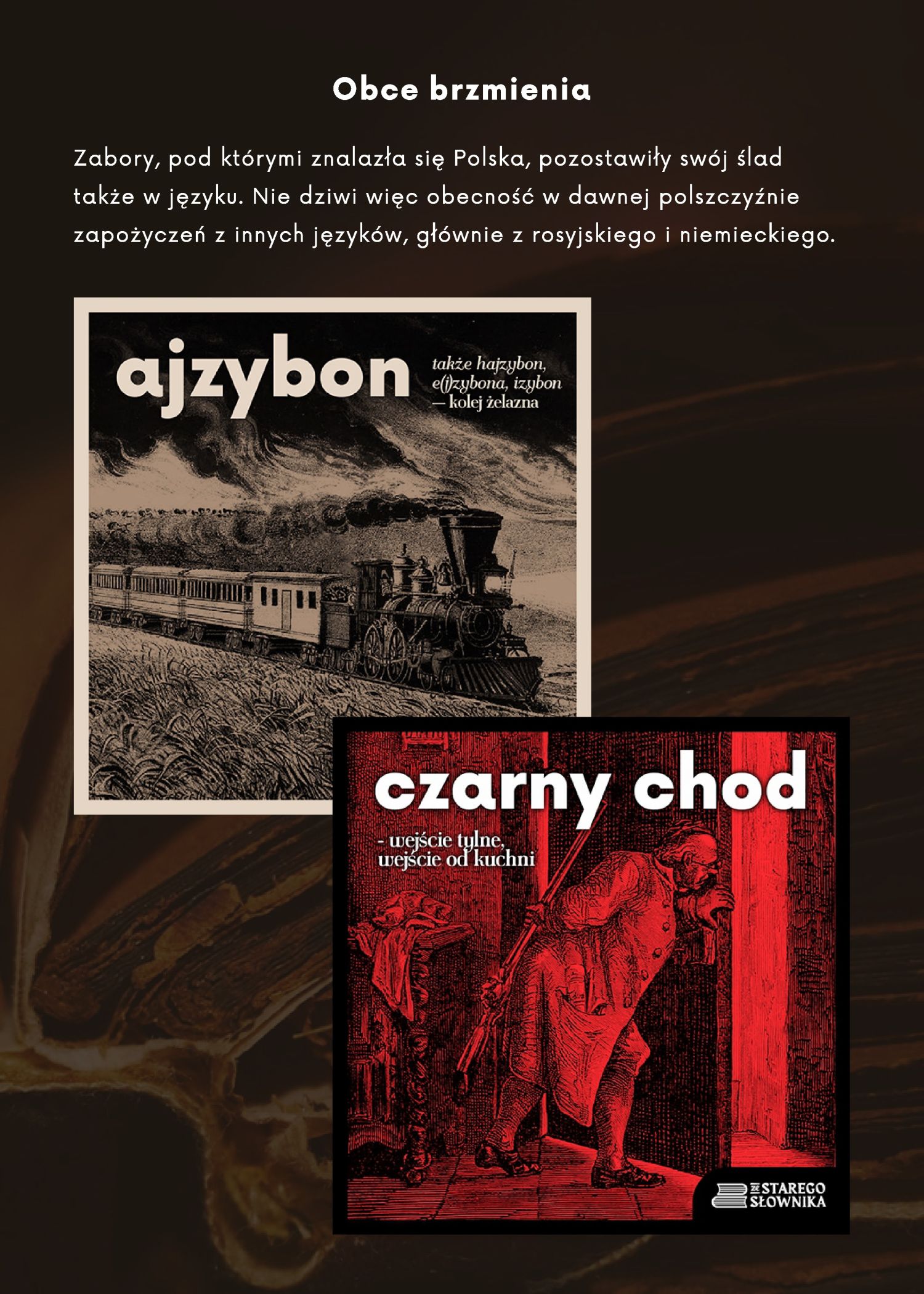 plansza o s�owach ajzybon i czarny chod
