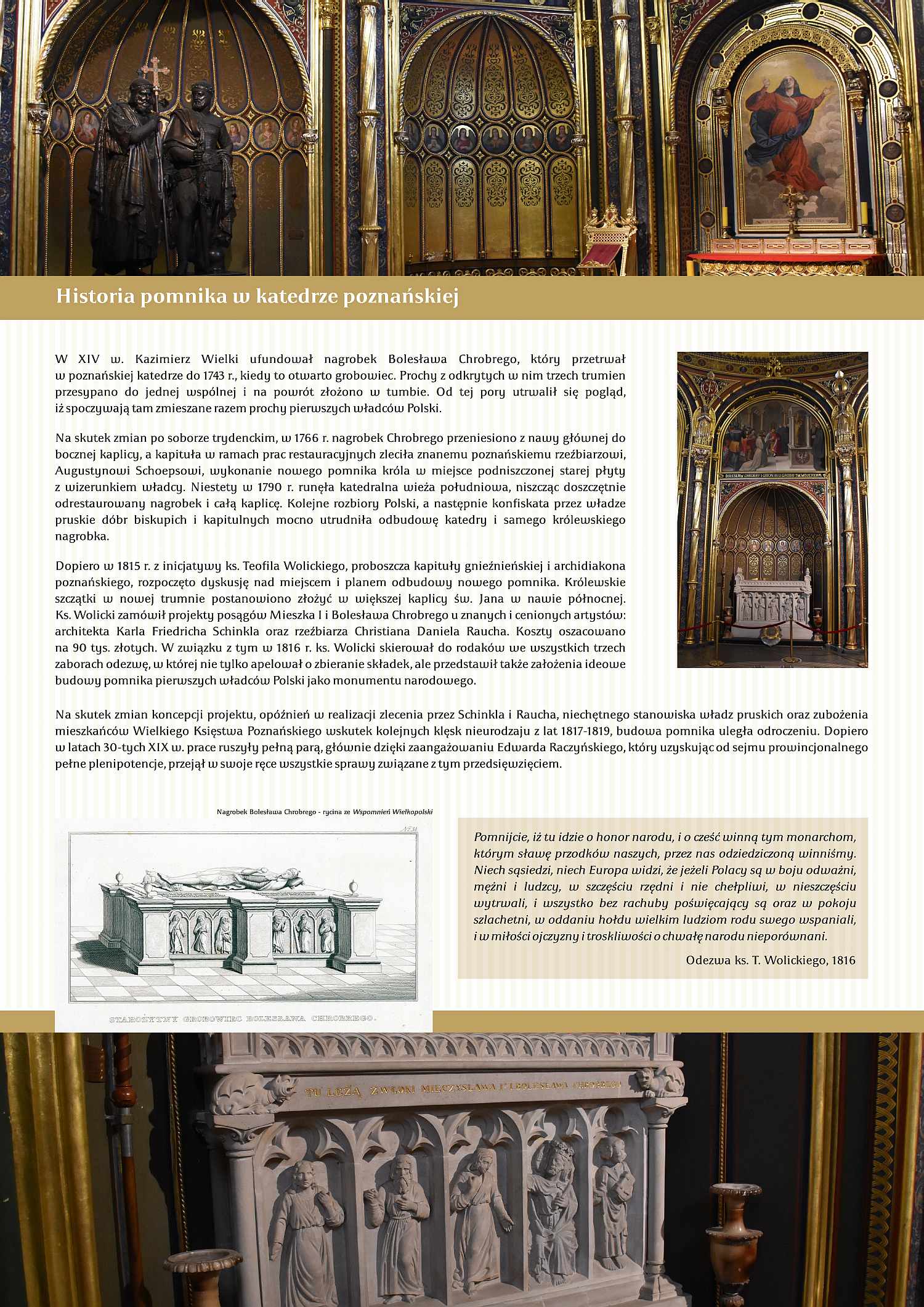 plansza o historii pomnika w katedrze pozna�skiej